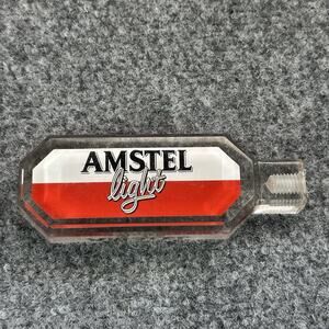 AMSTEL LIGHT beer tap RED shotgun handle Clear Double Sided ( 5” ) Threaded